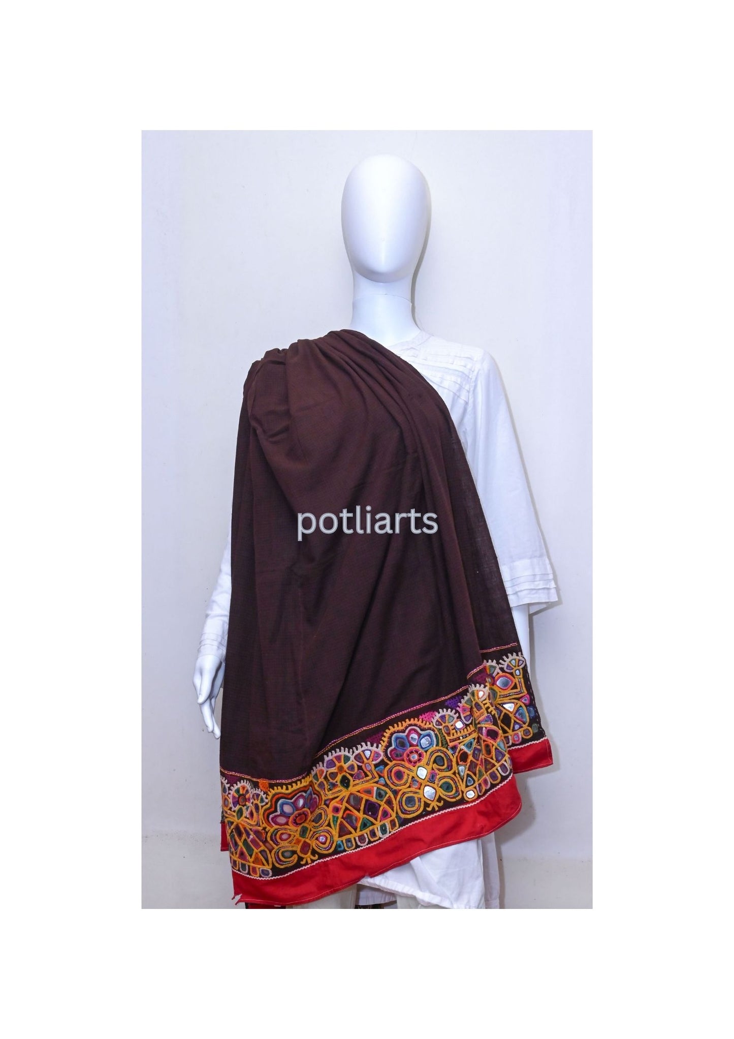 Vintage Dupatta Cotton Rabari Hand Embroidery