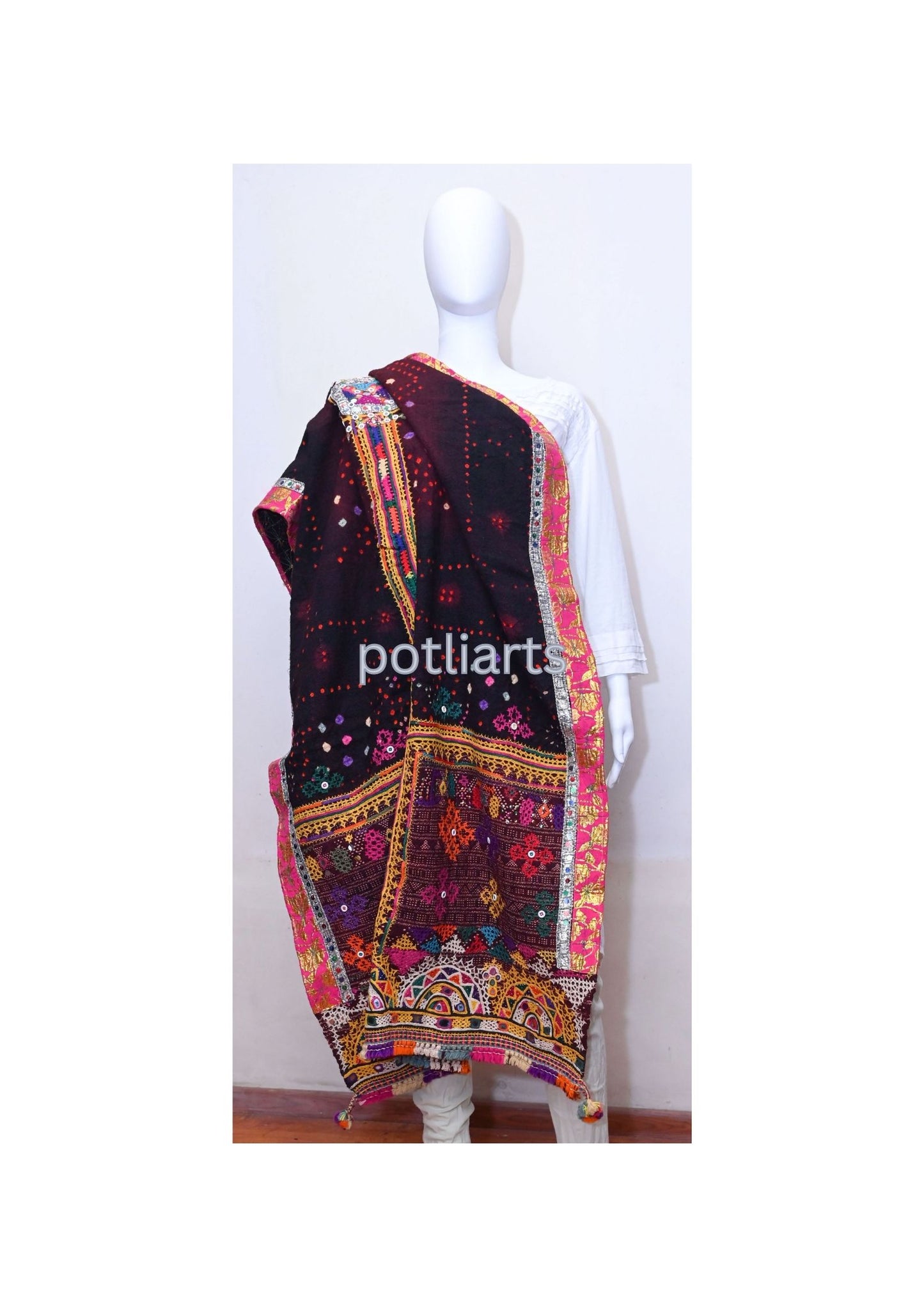 Vintage Woollen Shawl Rabari Hand embroidery