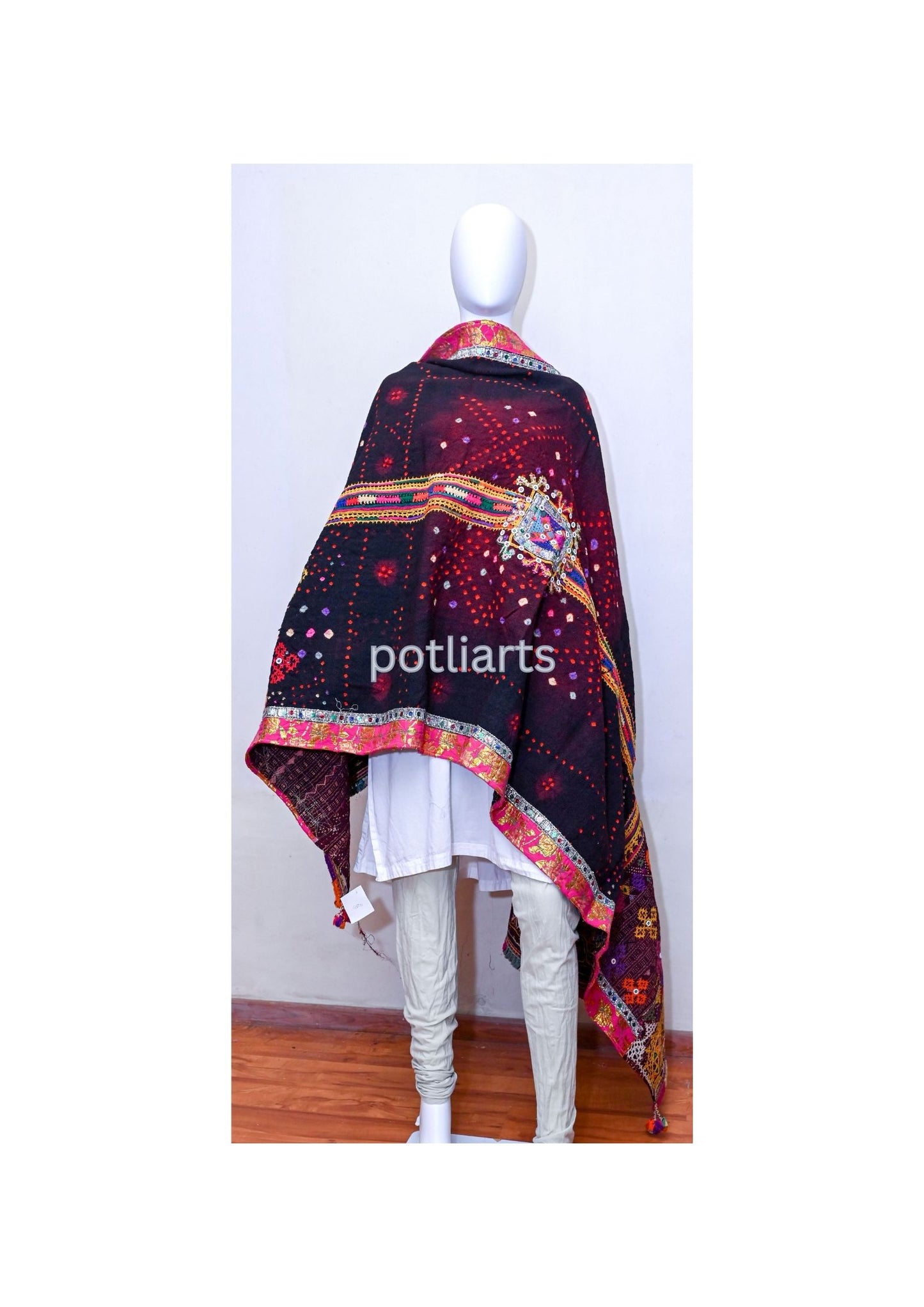 Vintage Woollen Shawl Rabari Hand embroidery