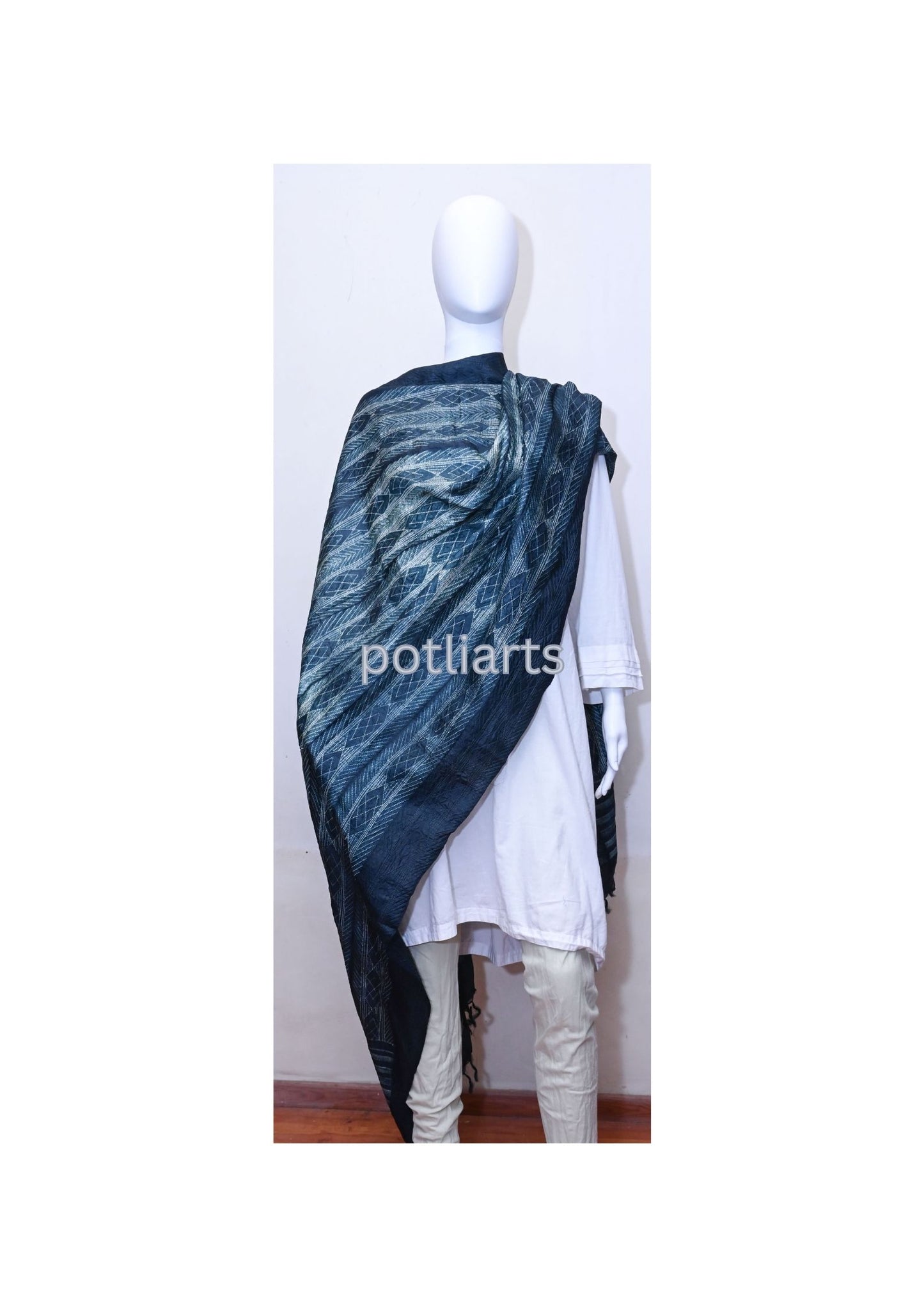 Shibori Silk Dupatta - 2