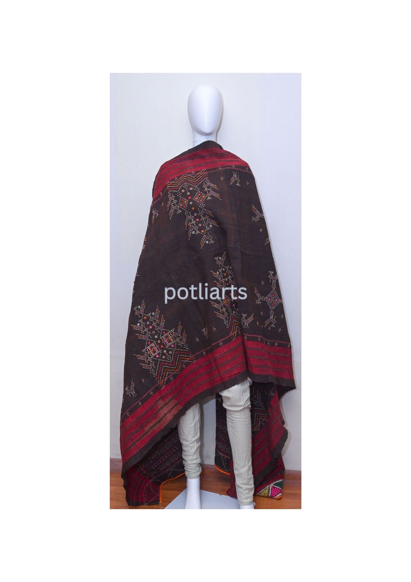 Vintage Woollen Shawl Rabari Hand embroidery