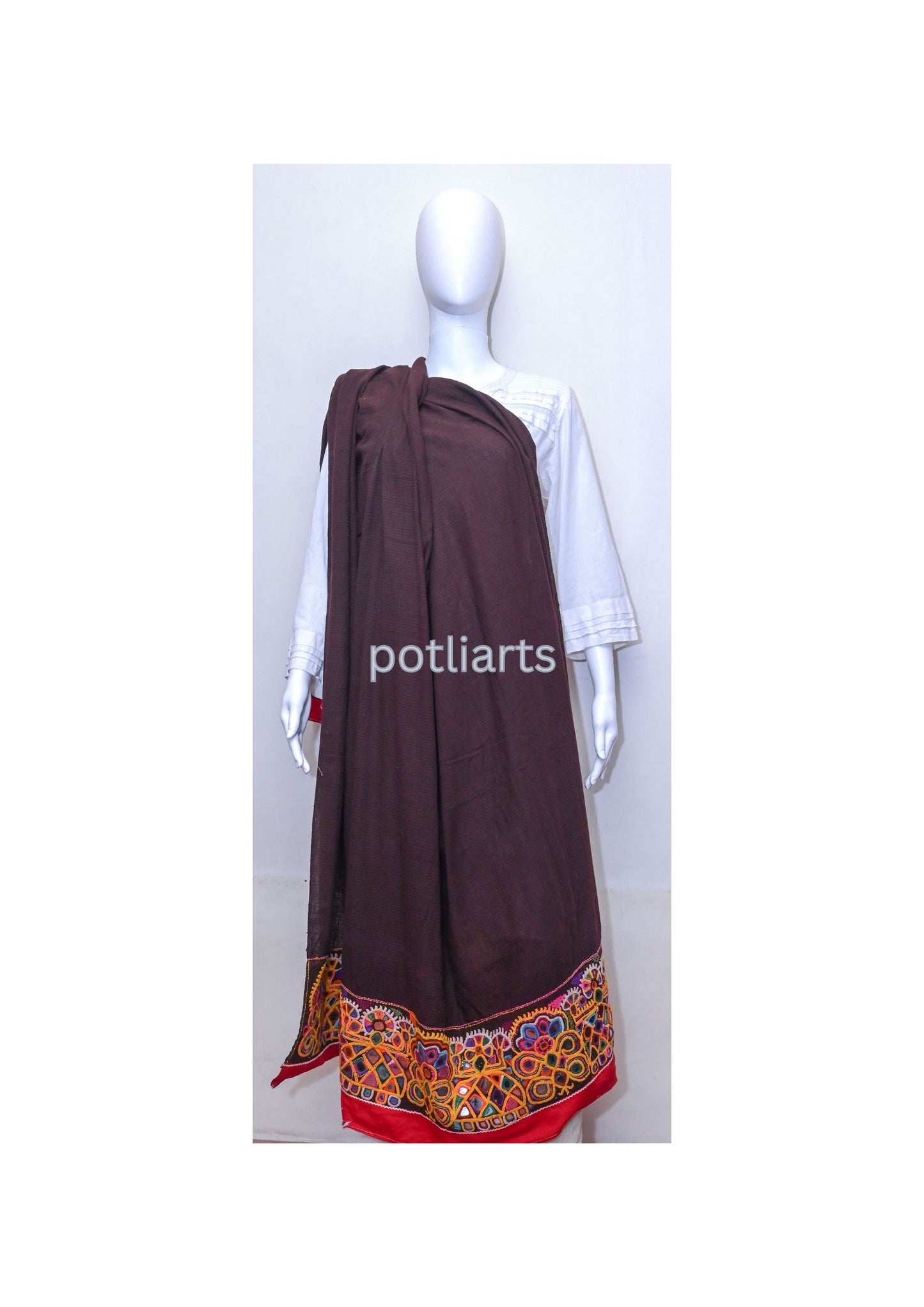 Vintage Dupatta Cotton Rabari Hand Embroidery