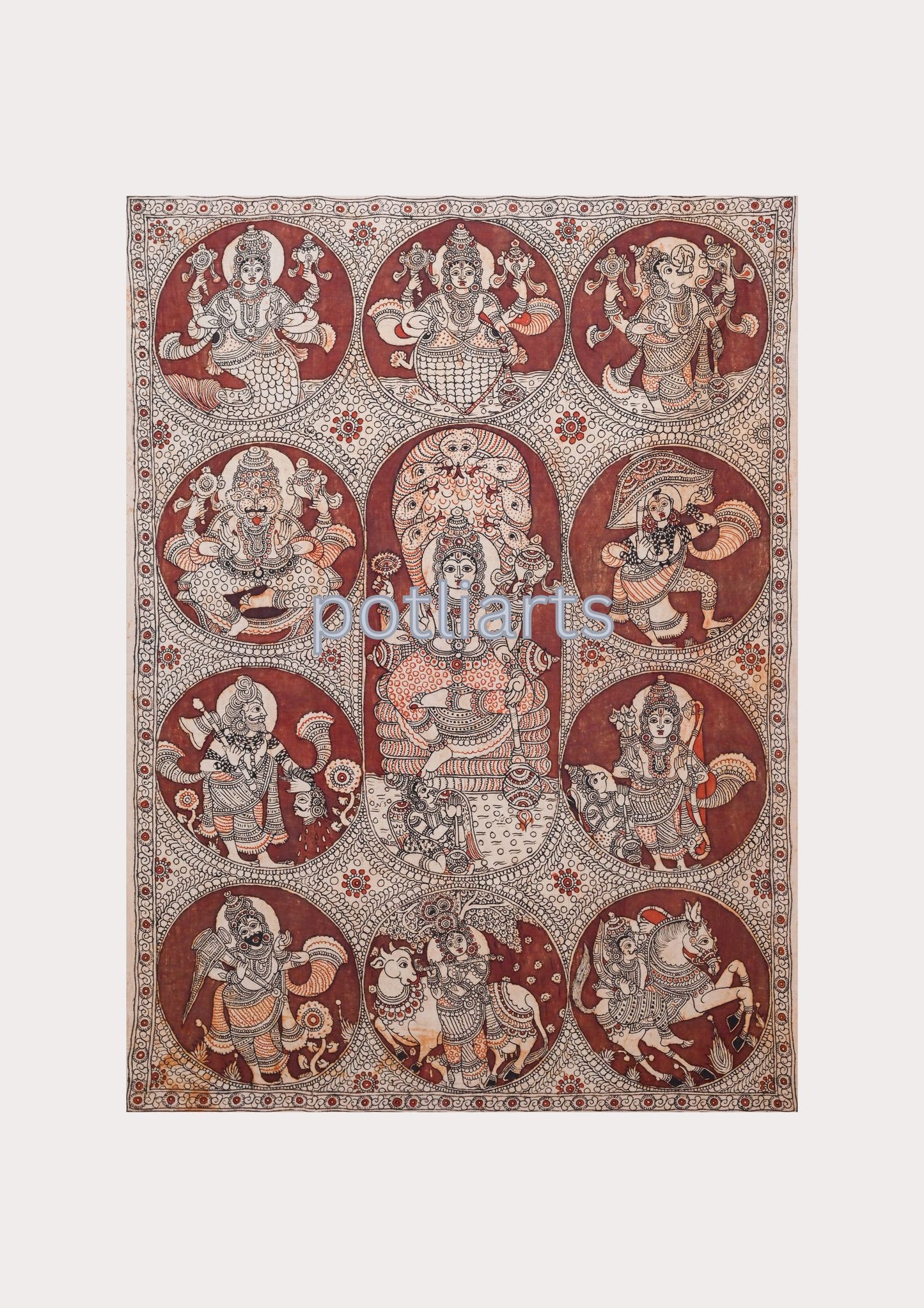 Kalamkari Art, Dus Avatar, 33"/46", Master Artist collection