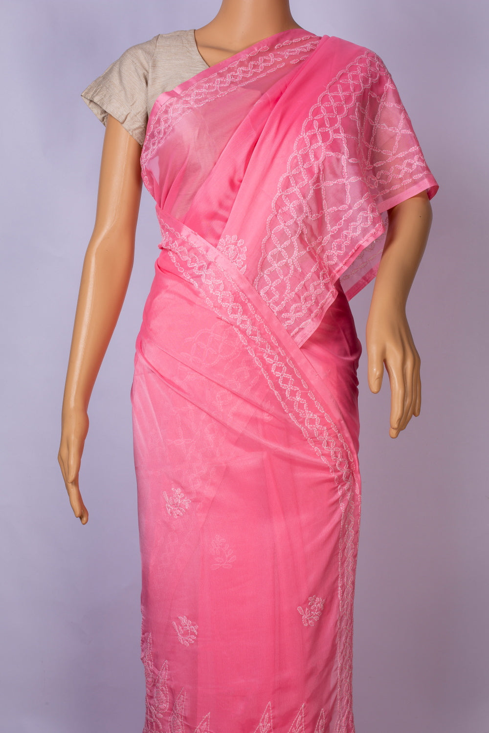 Lucknow Hand Embroidered Sari