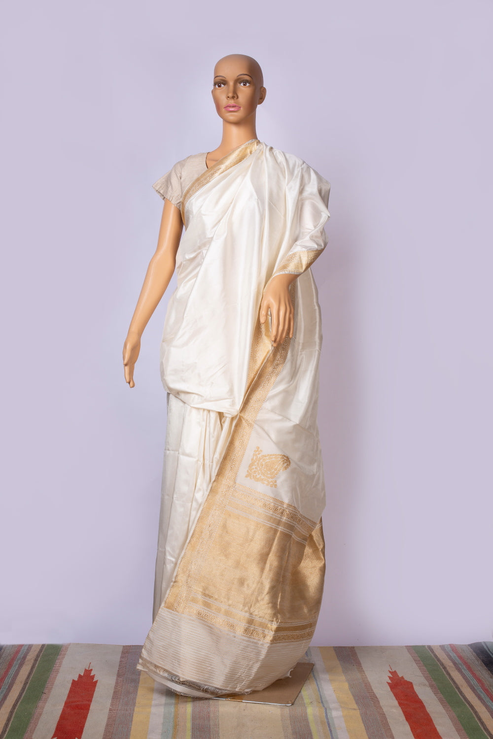 Banarasi Silk Sari White