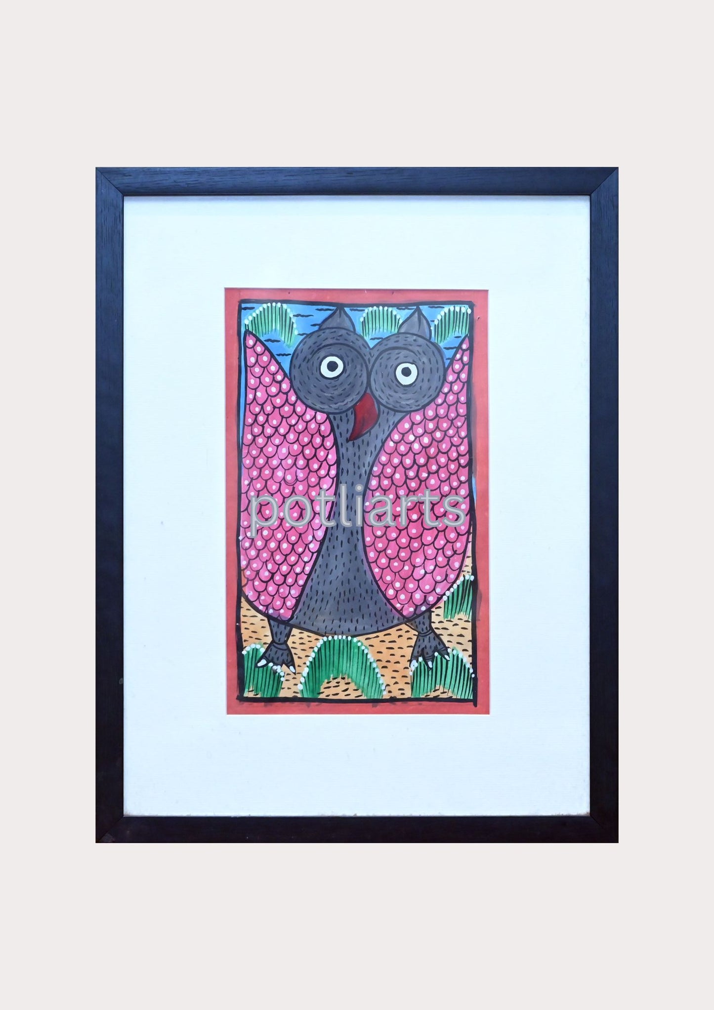 Santal Art, Wise Owl, 13.4"/17.1"