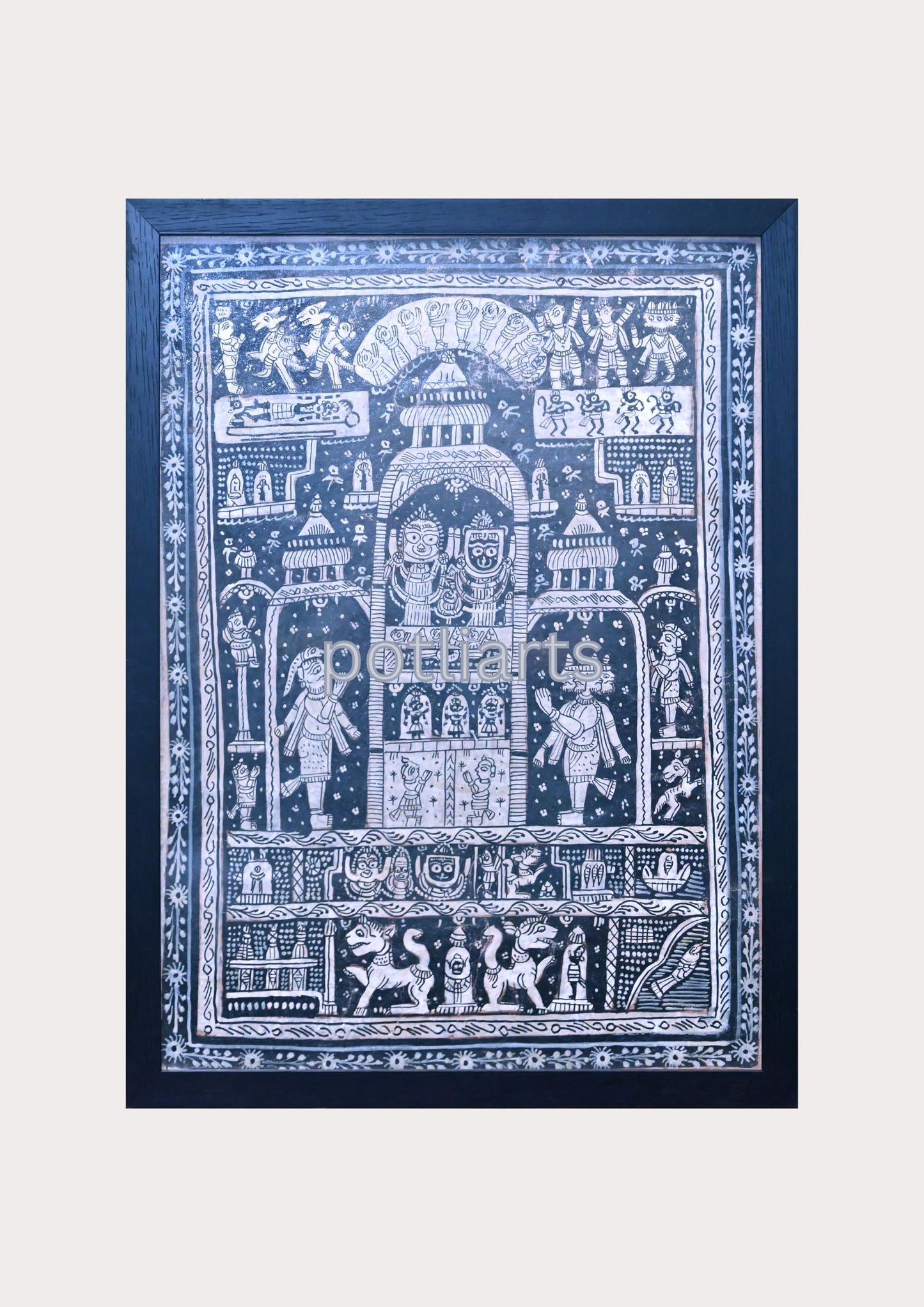 Patachitra Odisha -Jagannath Puri Vintage}, 13.5"/17.5"