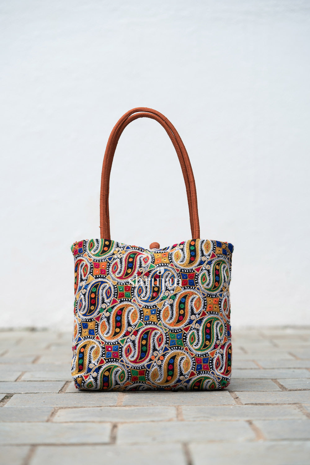 Silk Ahir Hand Embroidered Evening Bag