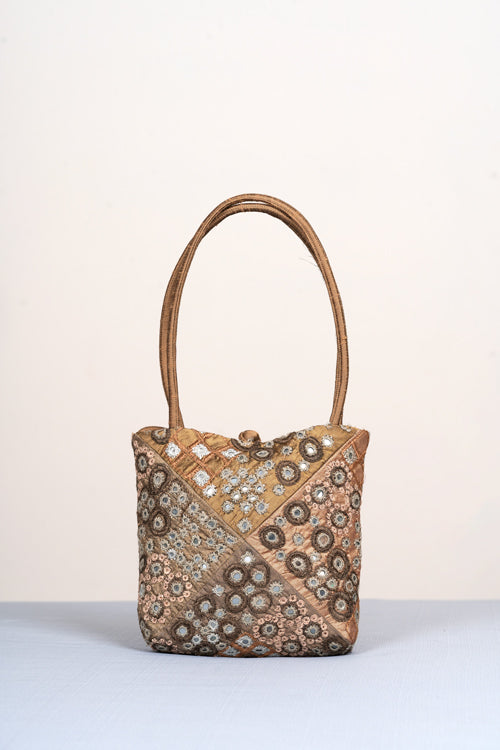 Hand Embroidered Hand Bag - silk