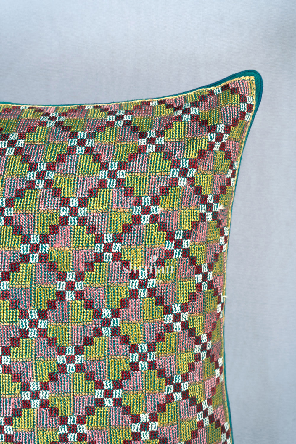 Cotton and Silk Jat Garasiya Cushion Cover