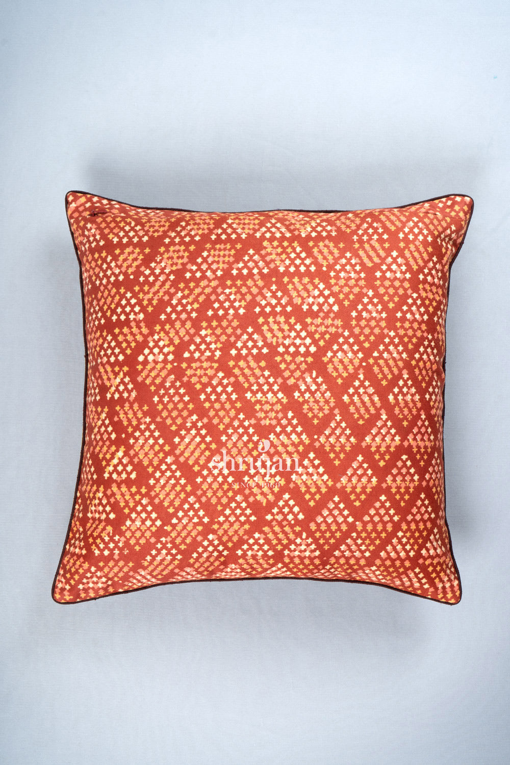Cotton and Silk Jat Garasiya Hand Embroidered Cushion Cover