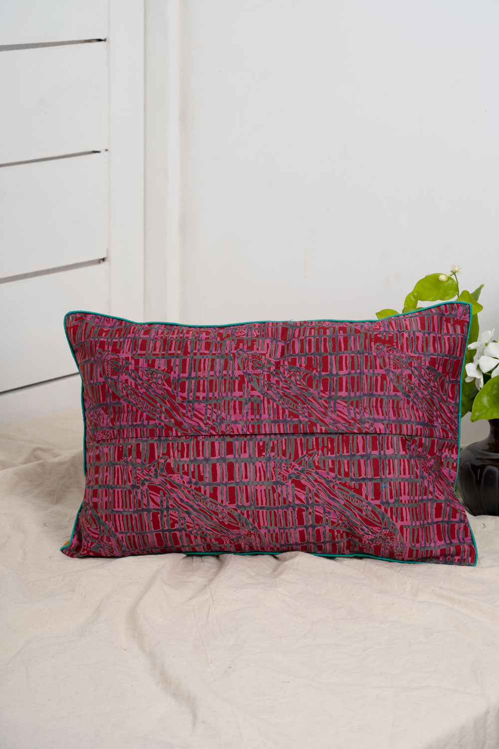 Jat Garasiya Hand Embroidered Cushion Cover, 18"/12"
