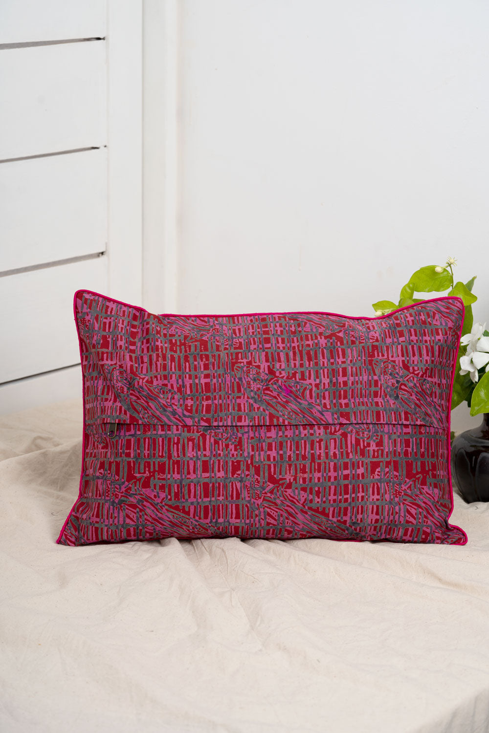 Jat Garasiya Hand Embroidered Cushion Cover, 18"/12"