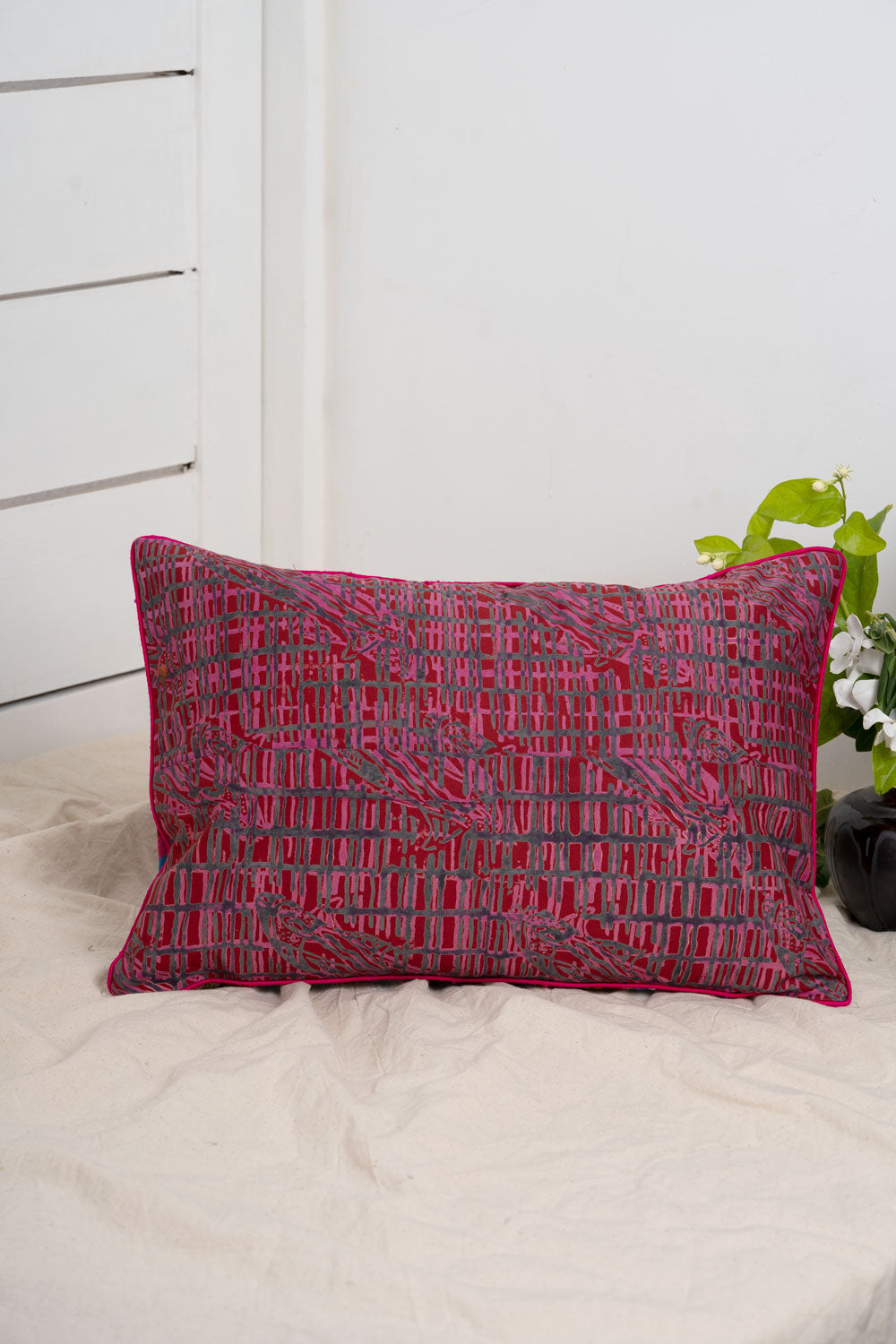 Jat Garasiya Hand Embroidered Cushion Cover, 18"/12