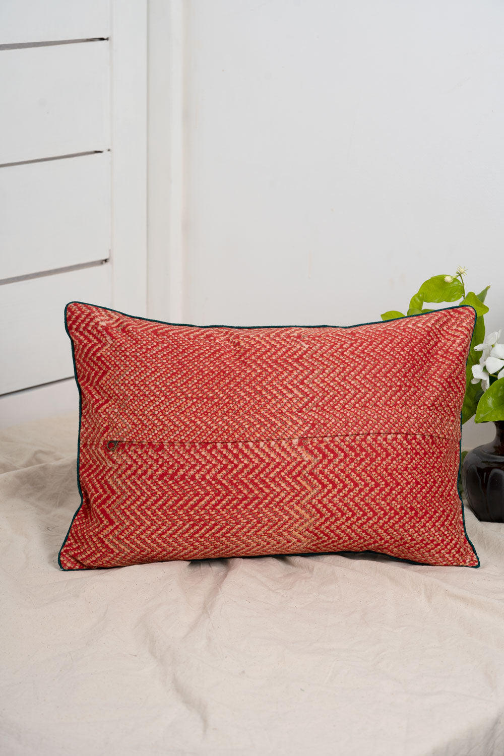 Jat Garasiya Hand Embroidered Cushion Cover, 18"/12"