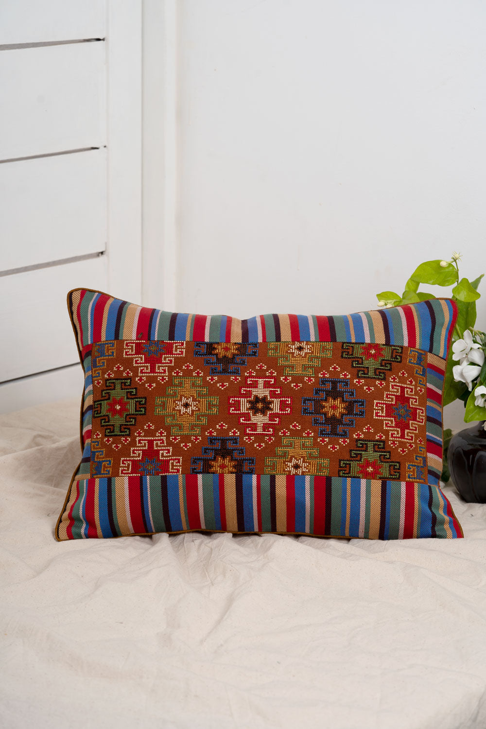 Jat Garasiya Hand Embroidered Cushion Cover