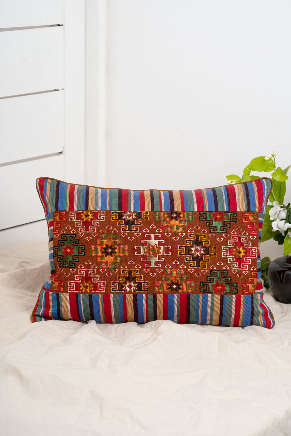Jat Garasiya Hand Embroidered Cushion Cover