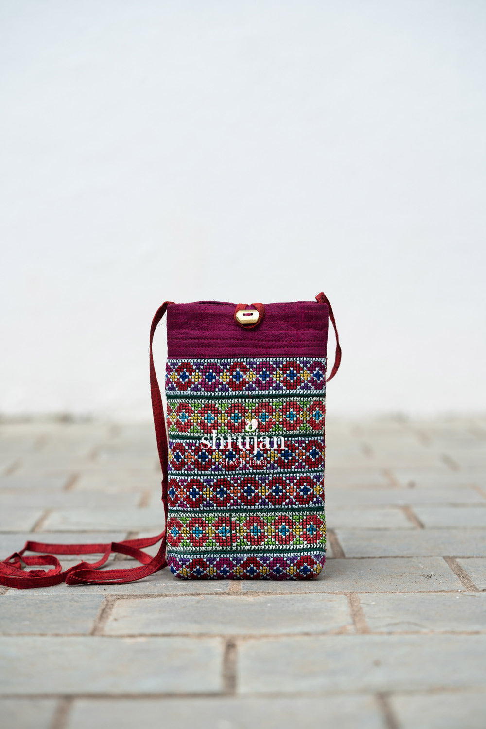 Silk Jat Garasiya Hand Embroidered Mobile Pouch
