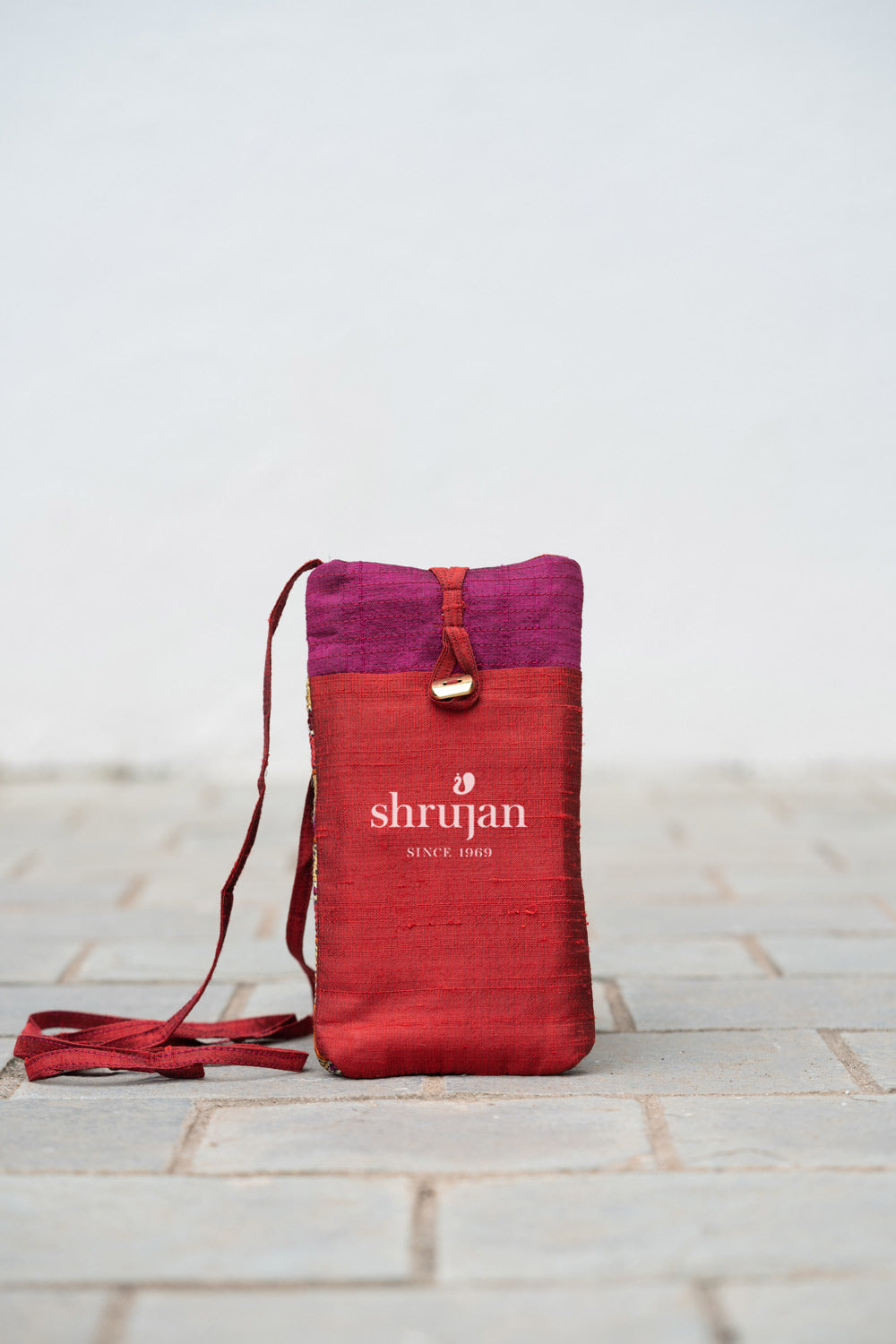 Silk Jat Garasiya Hand Embroidered Mobile Pouch