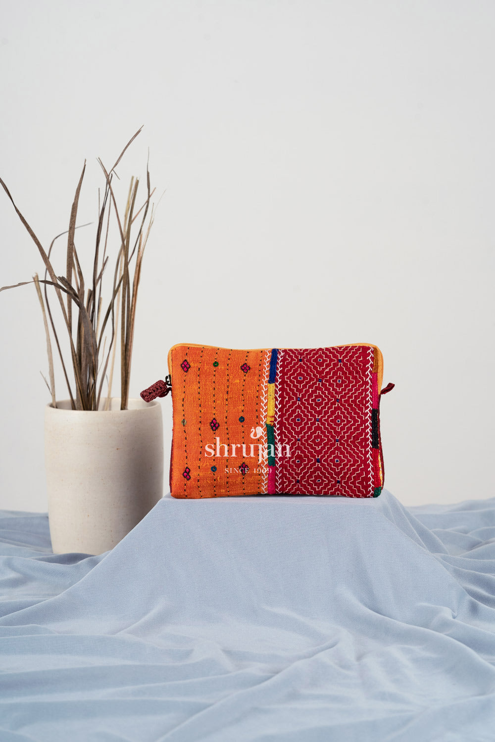 Silk Kambiro & Kuditebha Hand Embroidered Clutch