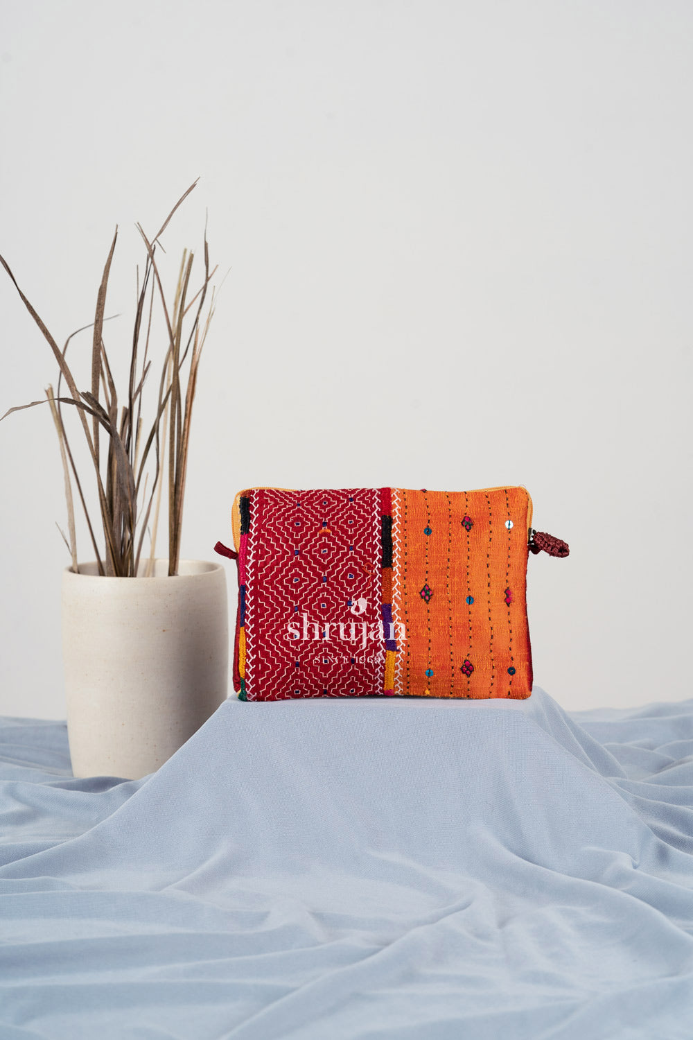 Silk Kambiro & Kuditebha Hand Embroidered Clutch