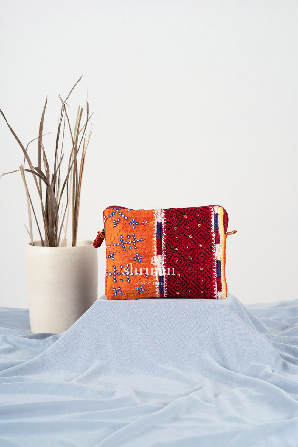 Silk Kambiro & Kuditebha Hand Embroidered Clutch
