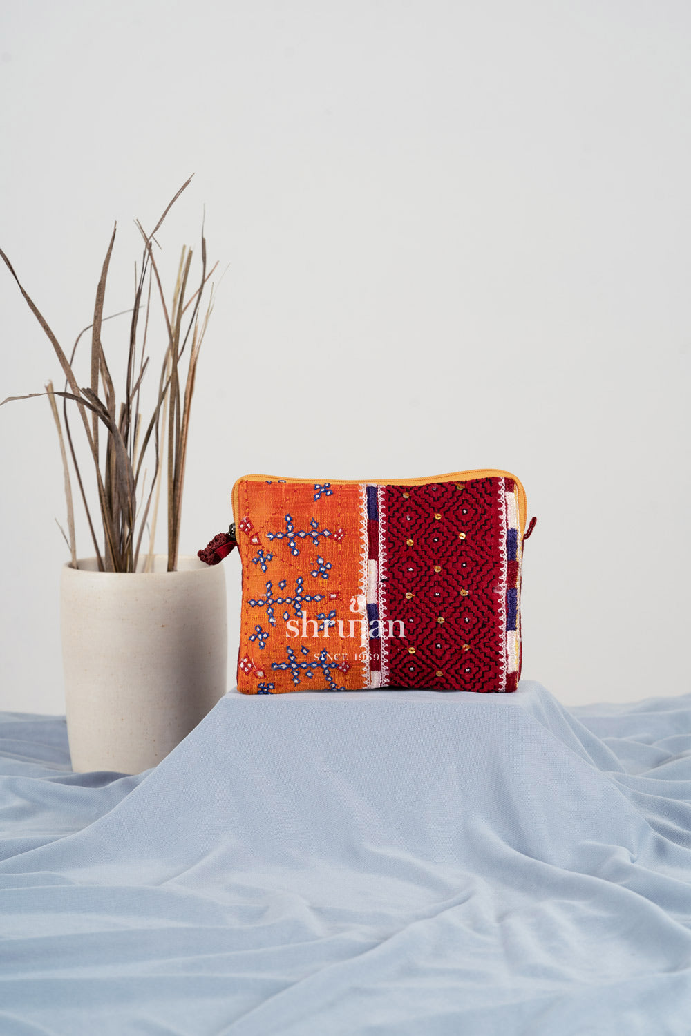 Silk Kambiro & Kuditebha Hand Embroidered Clutch