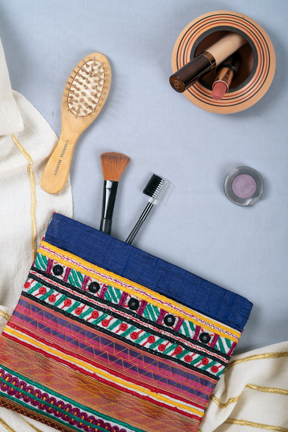 Silk Pakko Hand Embroidered Clutch