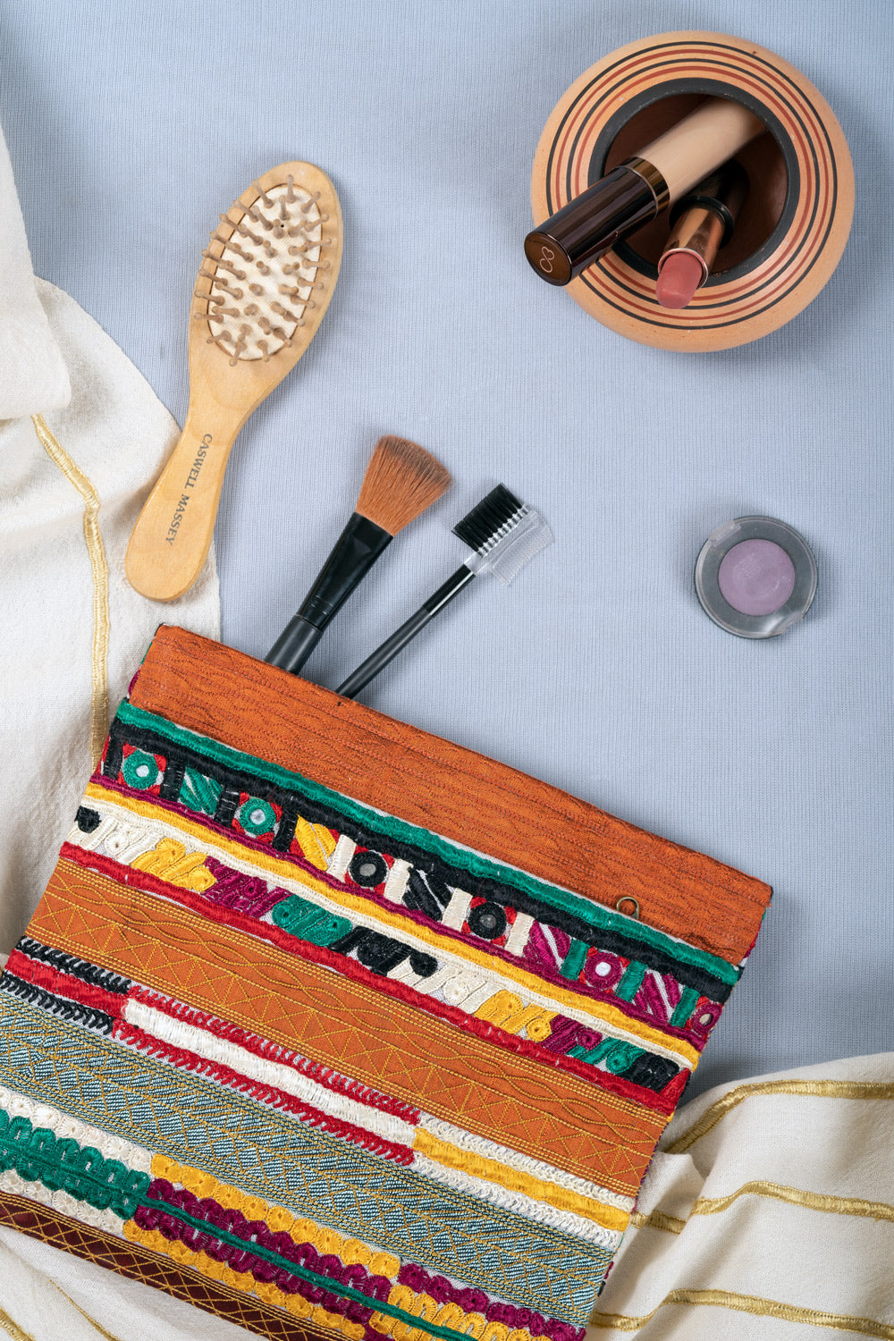 Silk Pakko Hand Embroidered Clutch