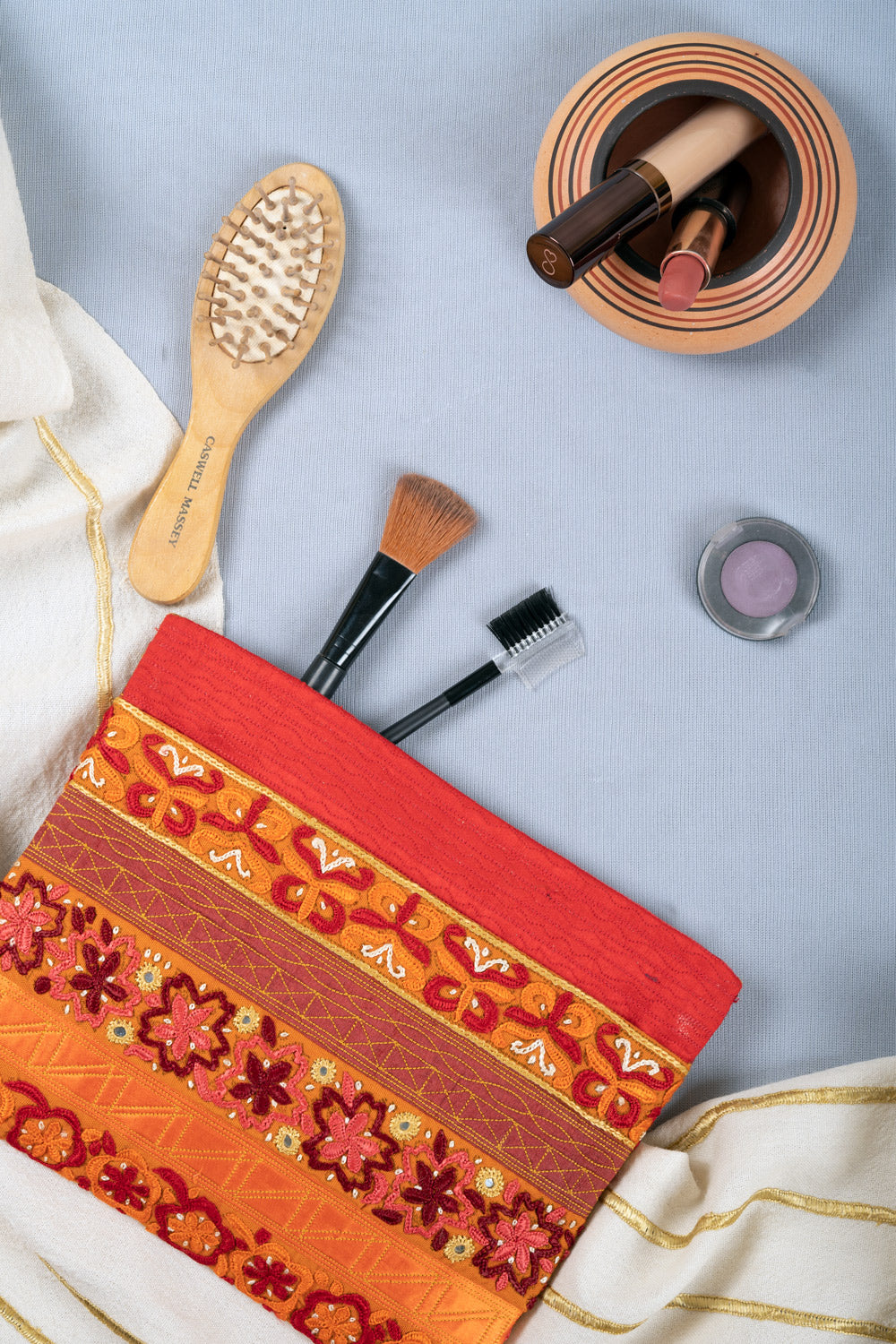 Silk Pakko Hand Embroidered Clutch