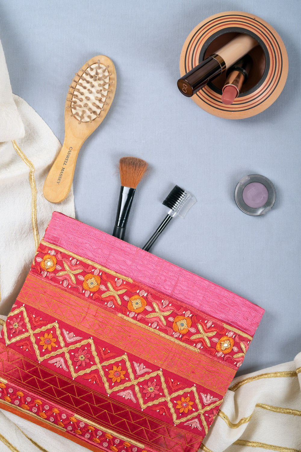 Silk Pakko Hand Embroidered Clutch