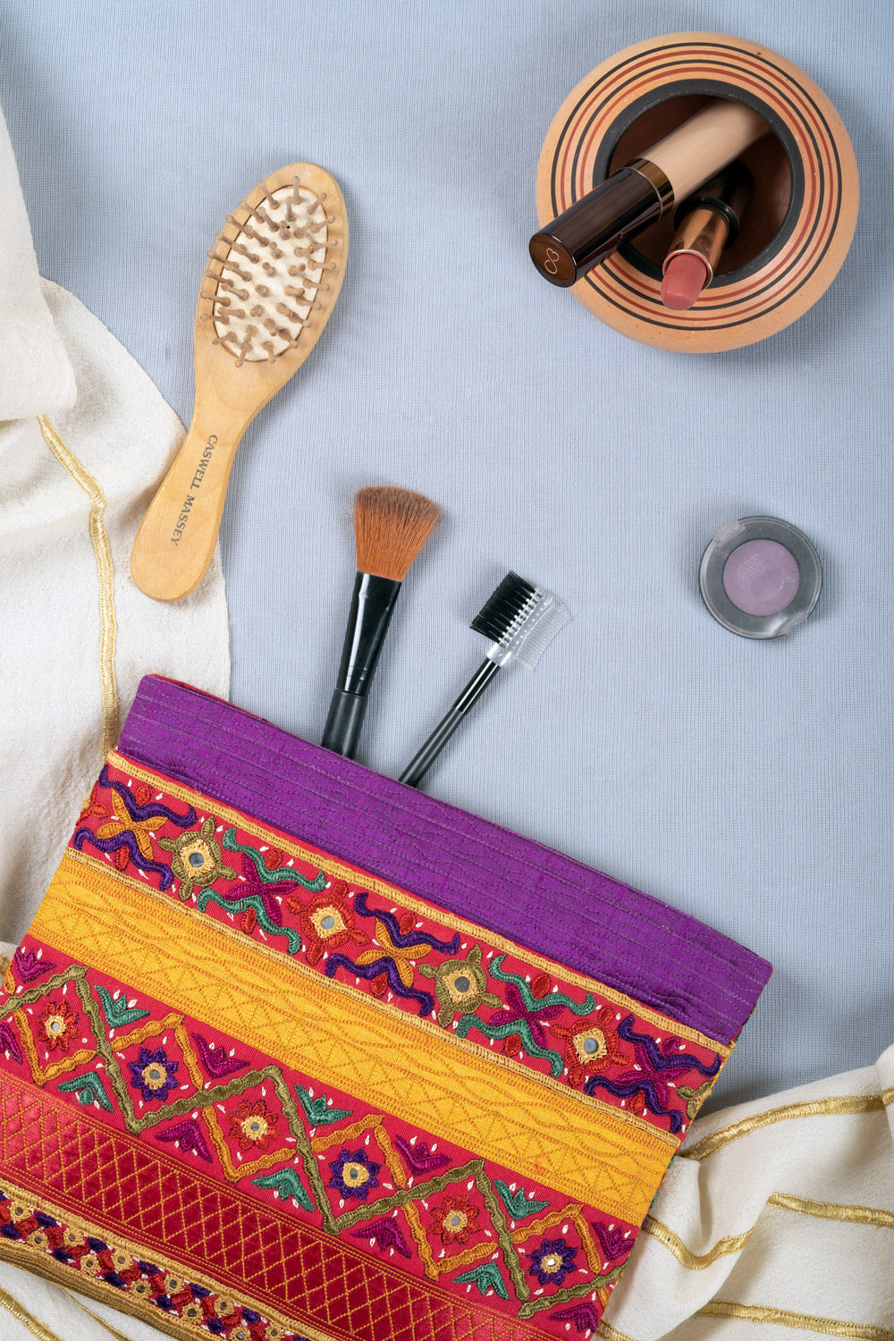 Silk Pakko Hand Embroidered Clutch