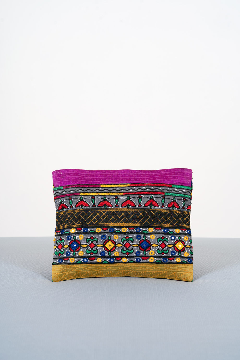 Silk Ahir Hand Embroidery Clutch