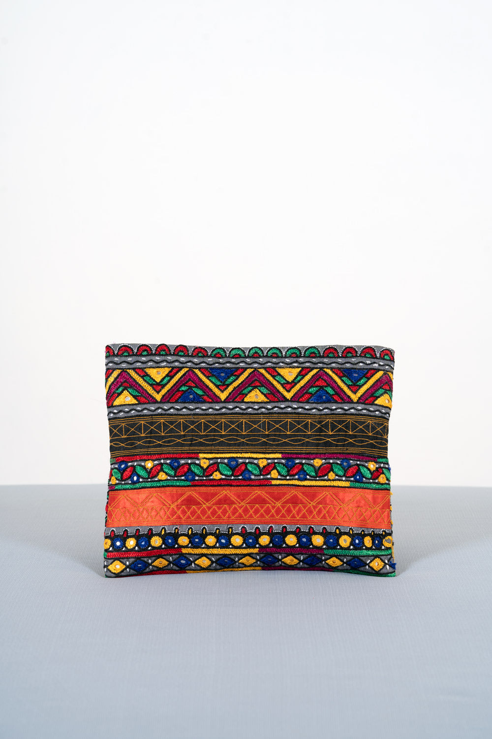Silk Ahir Hand Embroidery Clutch