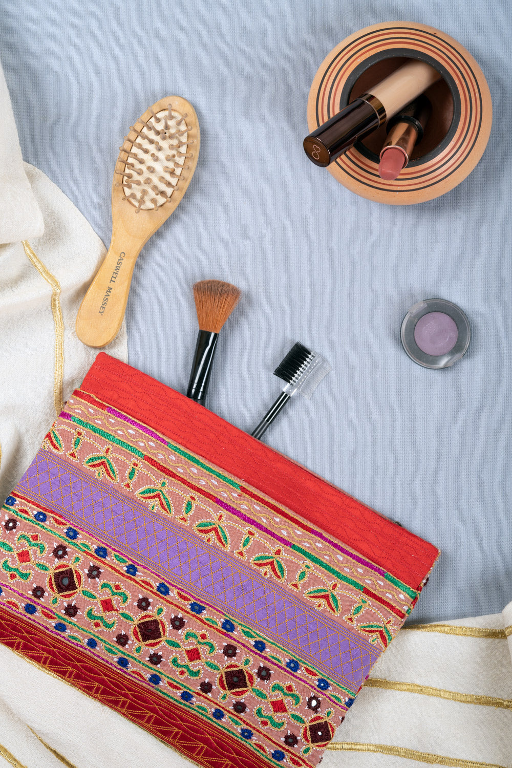 Silk Ahir Embroidery Clutch