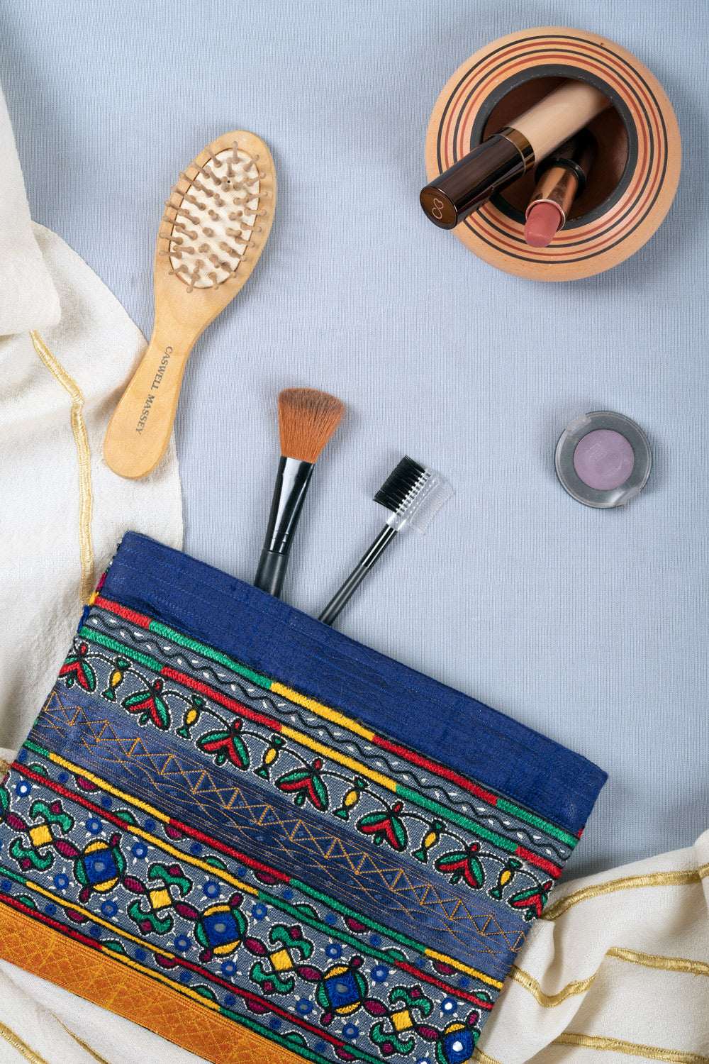 SIlk Ahir Hand Embroidered Clutch