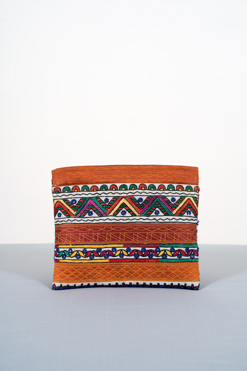 Silk Ahir Hand Embroidery Clutch