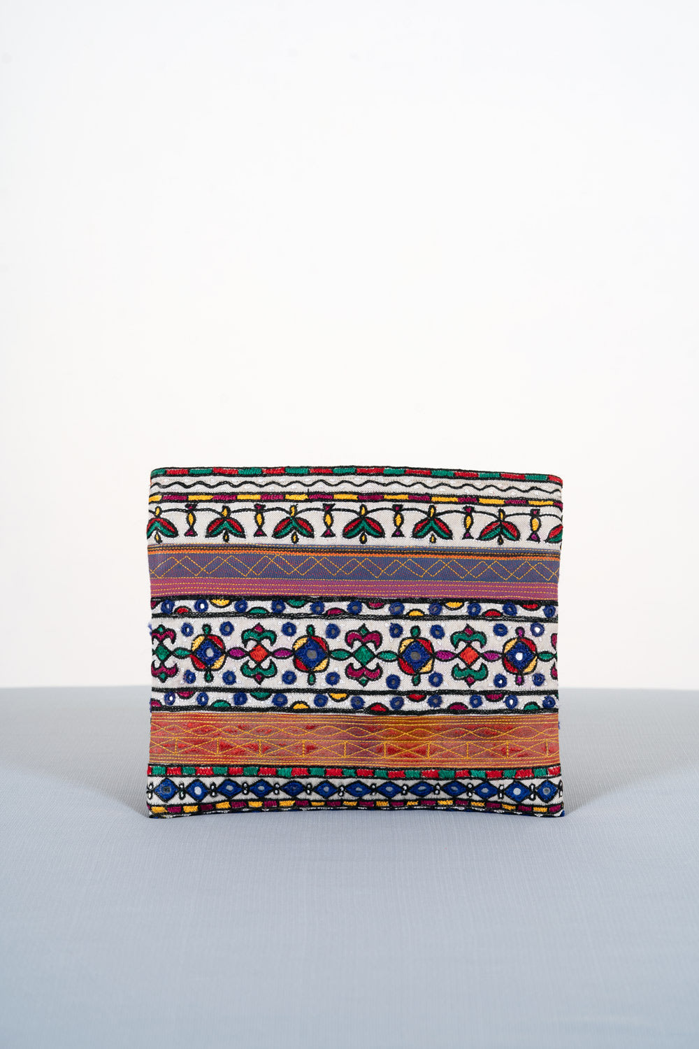 Silk Ahir Hand Embroidery Clutch