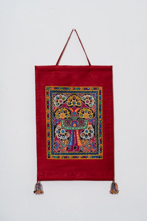 Hand Embroidered Wall Hanging - Silk