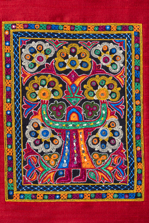 Hand Embroidered Wall Hanging - Silk