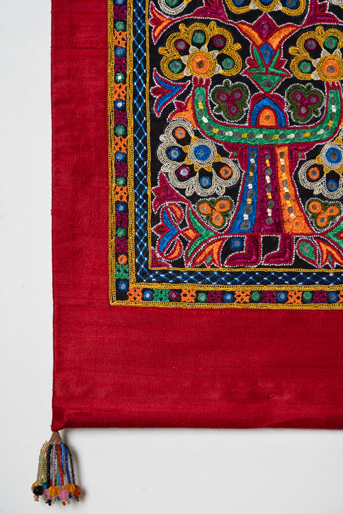 Hand Embroidered Wall Hanging - Silk