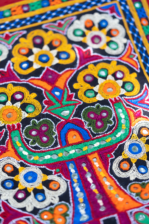 Hand Embroidered Wall Hanging - Silk