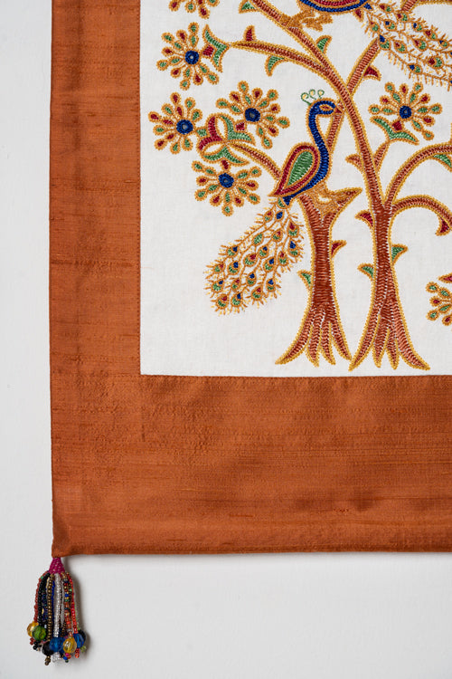 Hand Embroidered Wall Hanging - silk