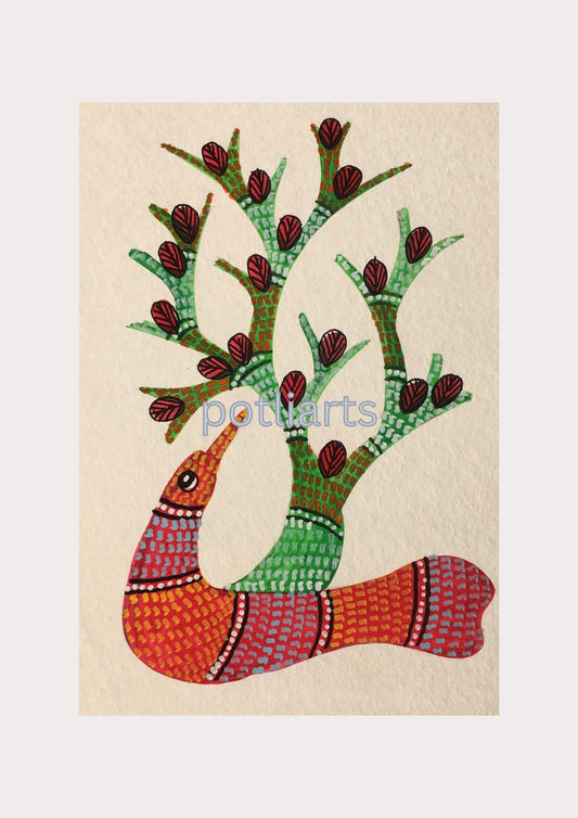 Peacock and Blossoming Tree of life