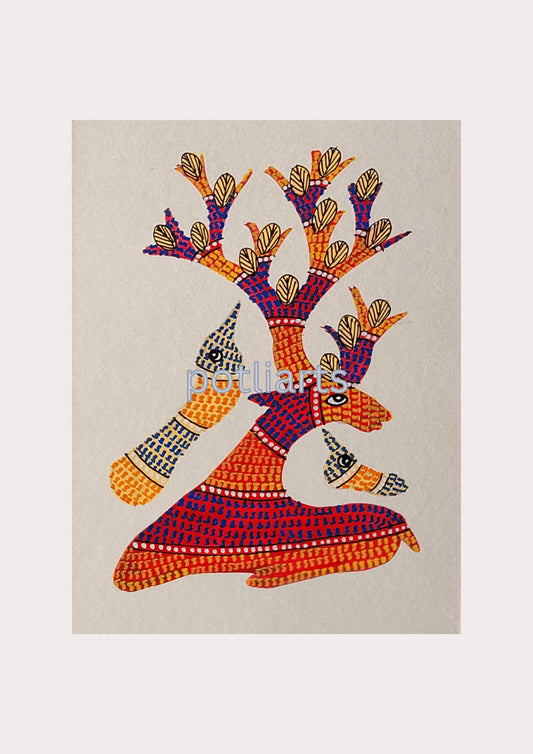 Deer, Tree of Life and Birds