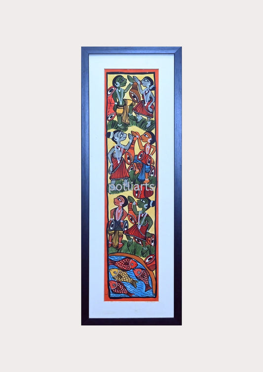 Santal Art, Village Dance, 9.5"/26"
