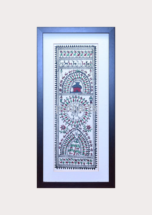 Saora Art, Tribal Life, 9.5"/19.5"