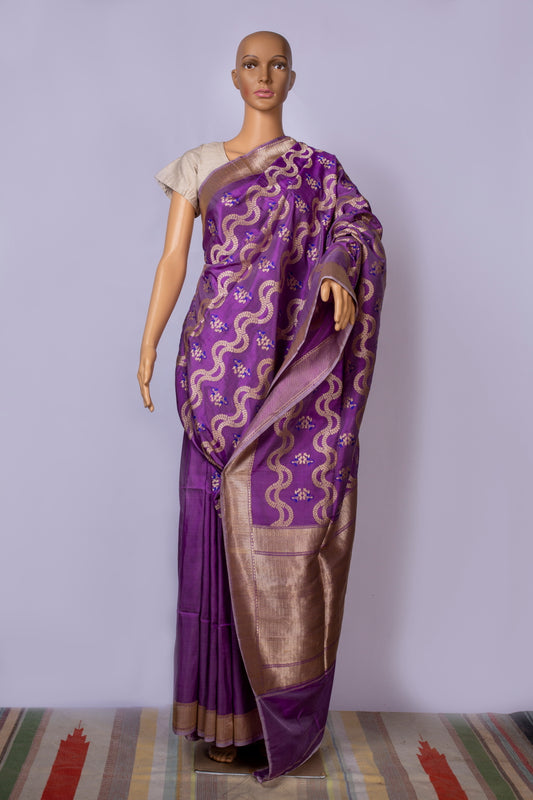 Banarasi Silk Sari Light Purple