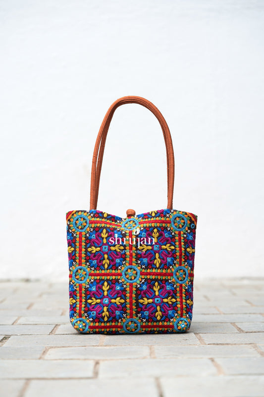Silk Pakko Hand Embroidery Evening Bag
