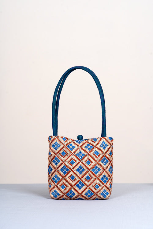 Hand Embroidered Handbag - silk